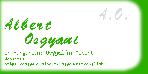 albert osgyani business card